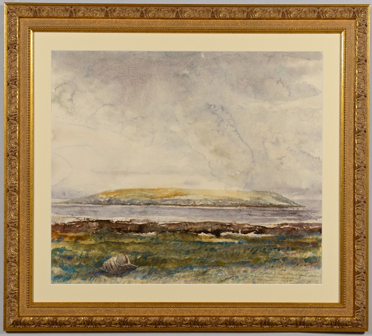 Lot 681: Carl Sublett Watercolor of Maine Islands