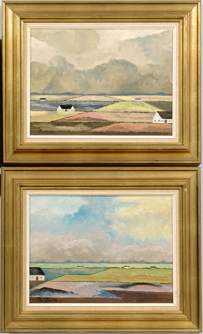 Lot 689: 3 Paintings: 1 Tom Riesing & 2 Th Goth