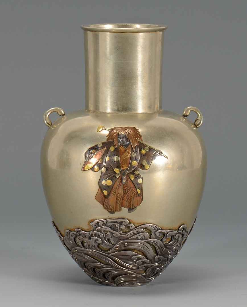 Lot 6: Japanese Meiji Mixed Metals Vase