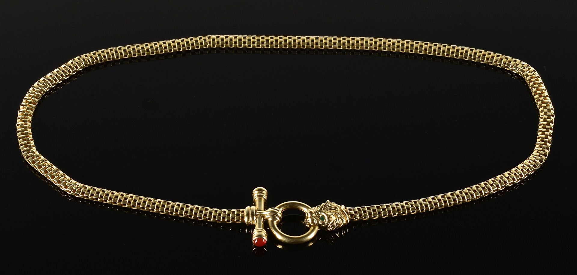 Lot 73: 14K Gold Necklace with Panther clasp