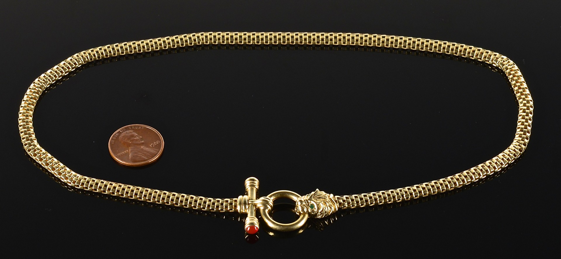 Lot 73: 14K Gold Necklace with Panther clasp