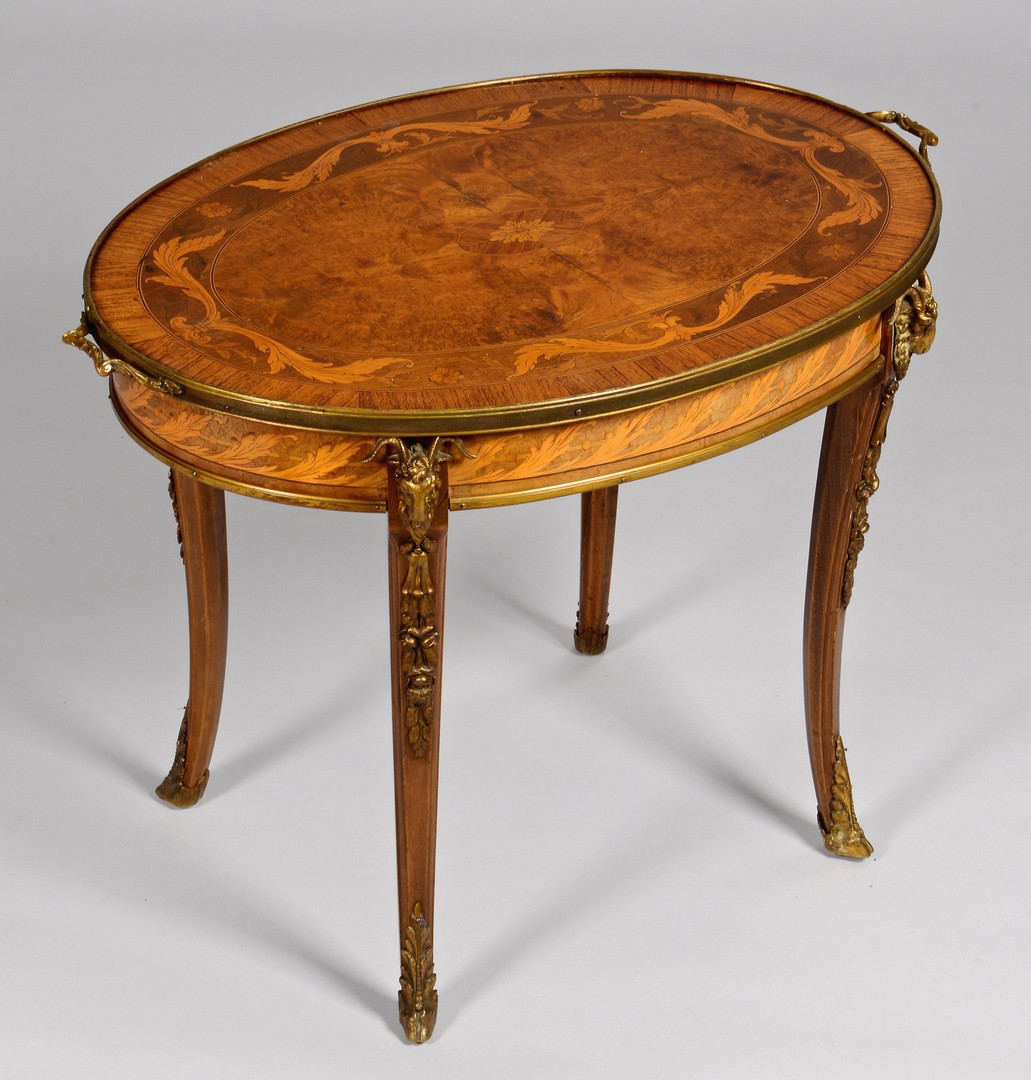 Lot 740: Bronze mounted Marquetry Table