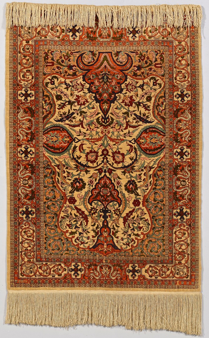 Lot 747: Persian silk prayer rug