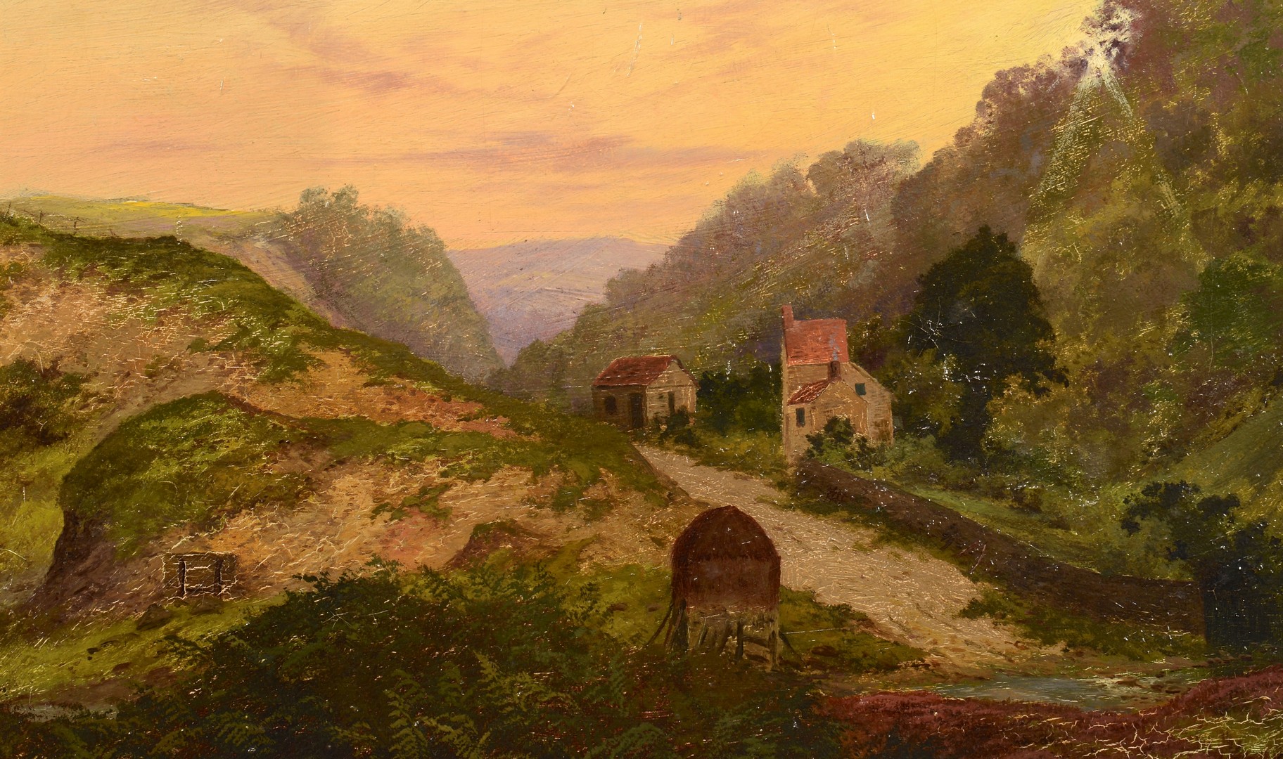 Lot 749: American School Landscape Oil on Canvas