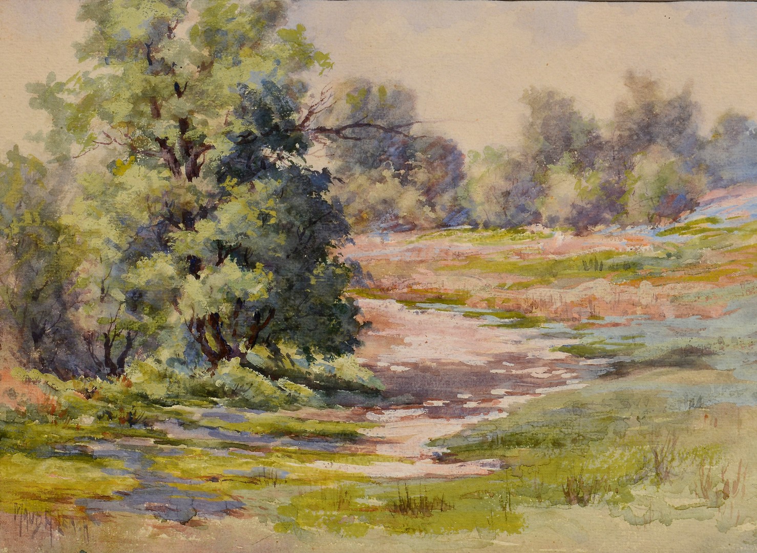 Lot 757: Maude Leach Watercolor/Gouache Landscape