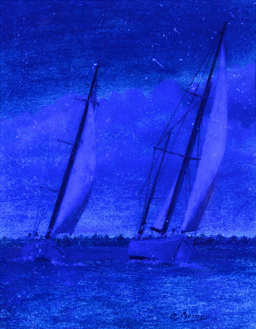 Lot 759: 2 Sailboat Themed Pastel Paintings