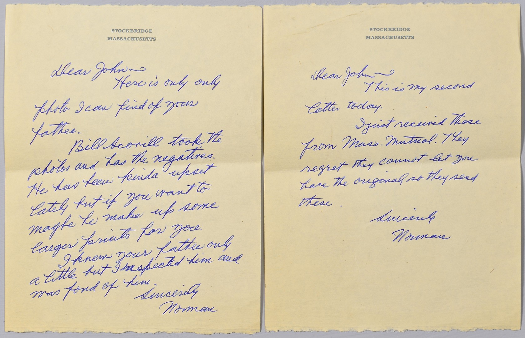 Lot 762: Norman Rockwell Archive inc. Signed Letters