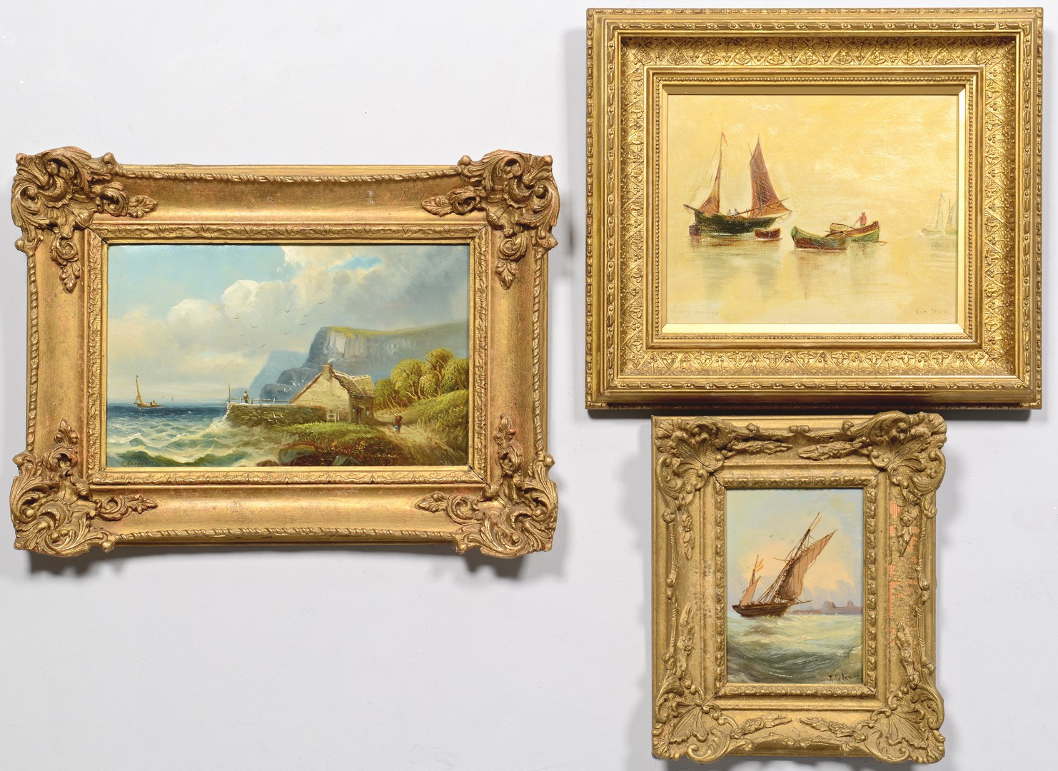Lot 768: Grouping of 3 Marine Paintings