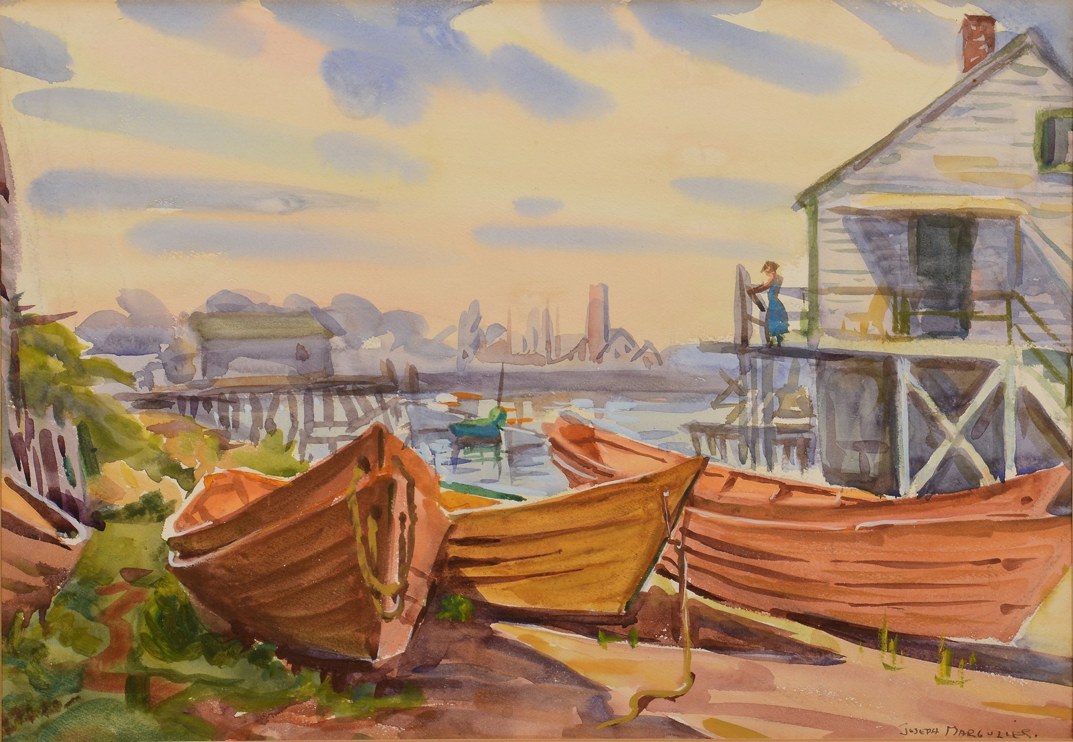 Lot 773: 2 Harbor Scene paintings