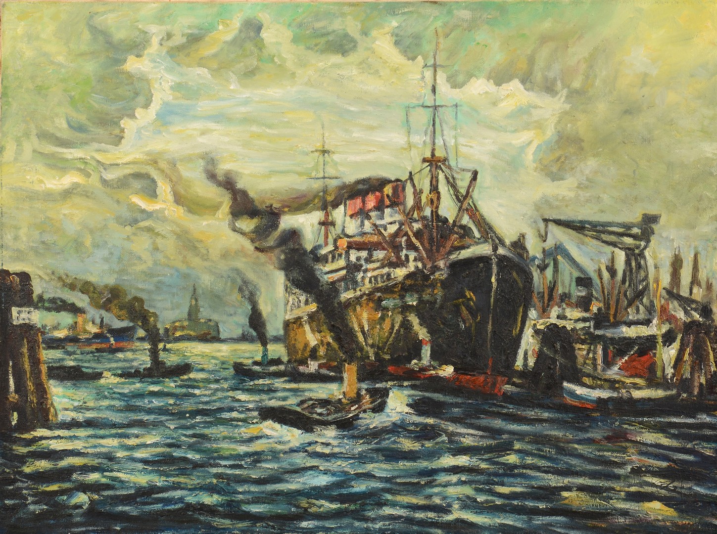 Lot 773: 2 Harbor Scene paintings