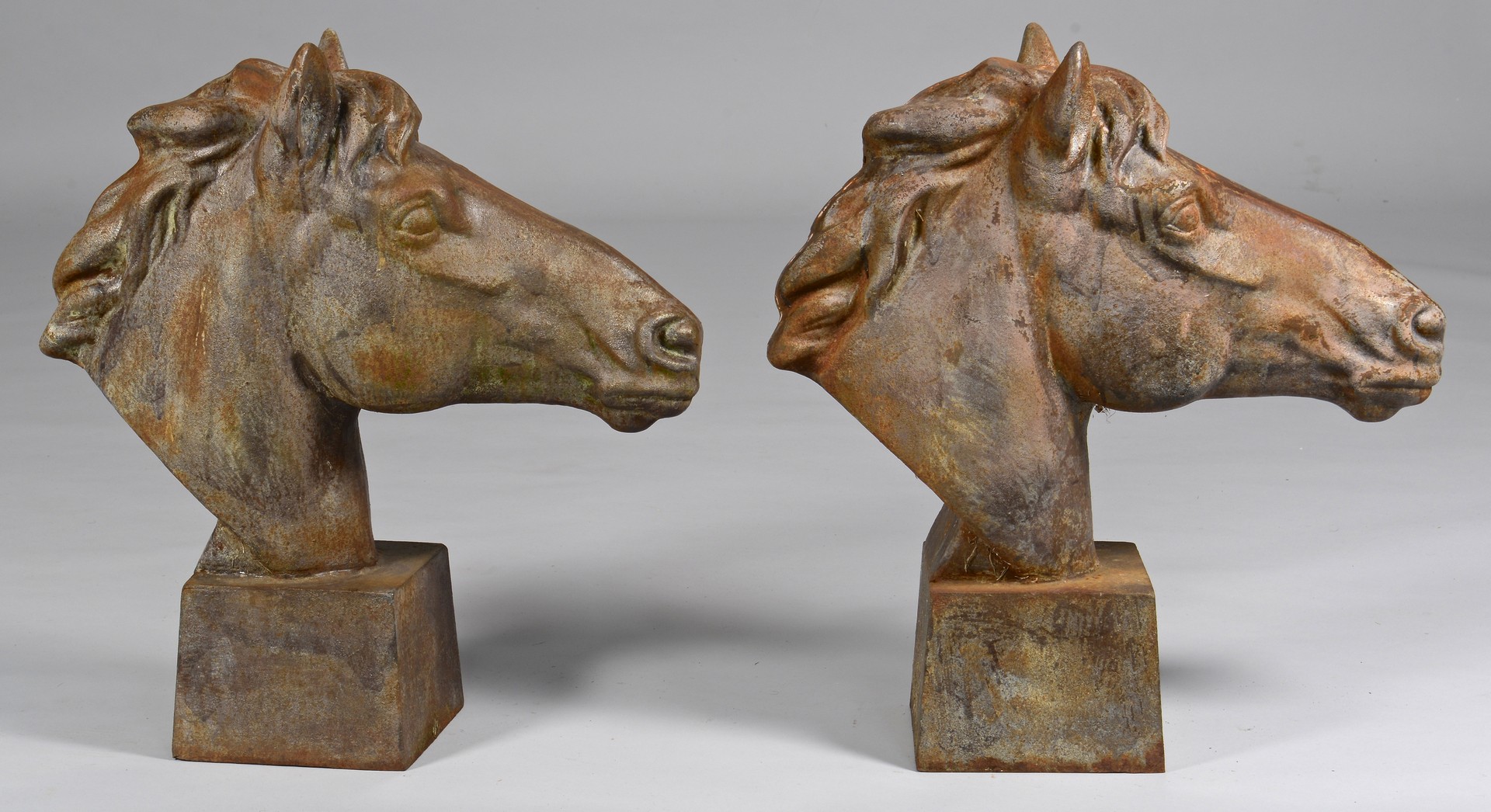 Lot 783: Pair Cast Iron Horse Heads