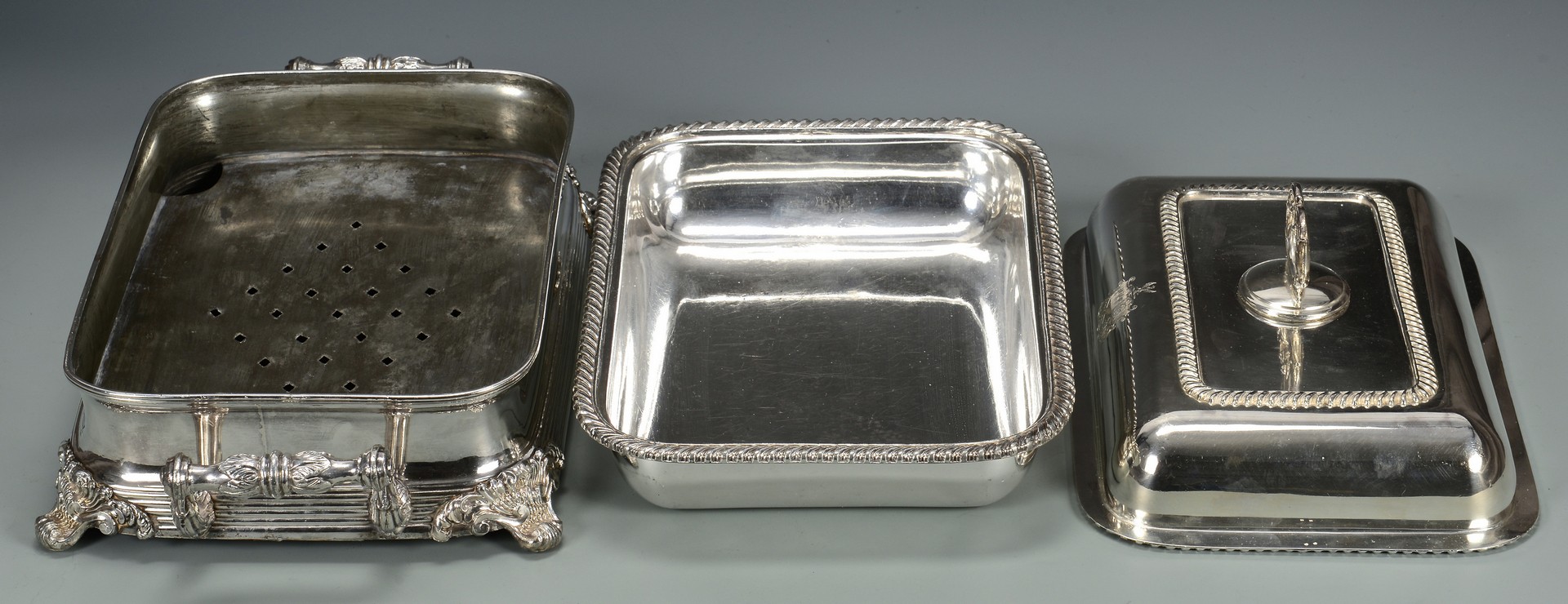 Lot 833: Two William IV Plated Serving Items