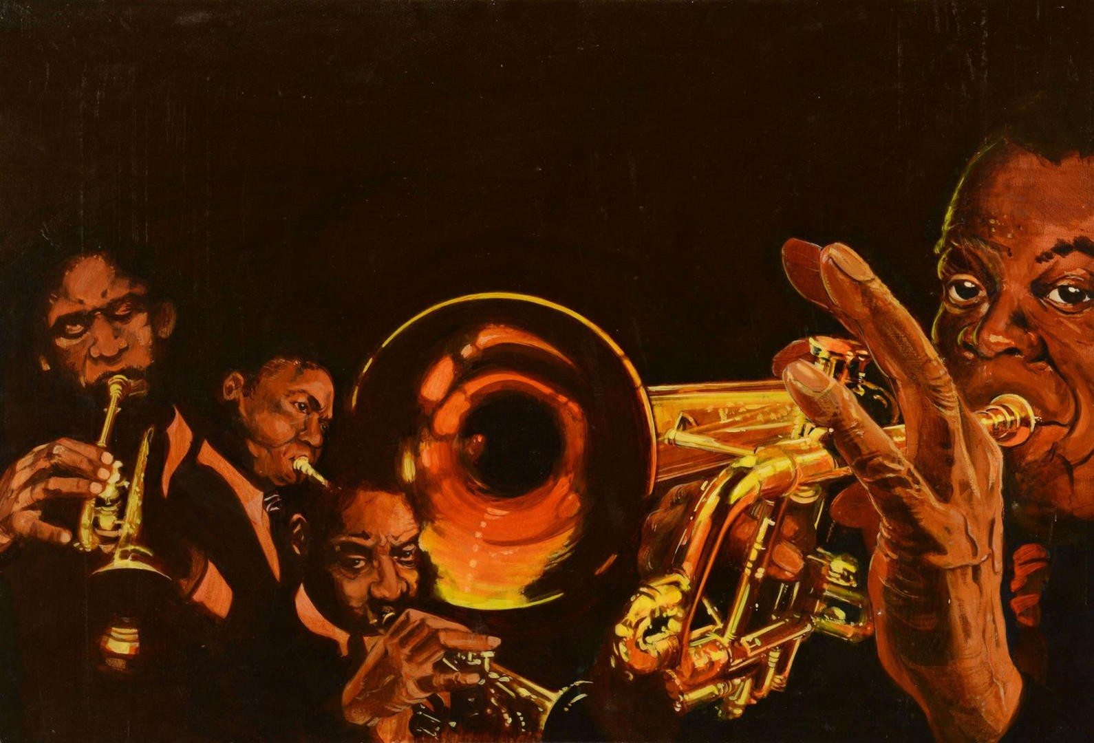 Lot 841: 4 Jazz Related Portraits by James Caulfield