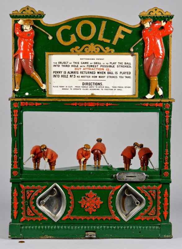 Lot 853: Penny Slot Golf Machine, circa 1900, Matthewson