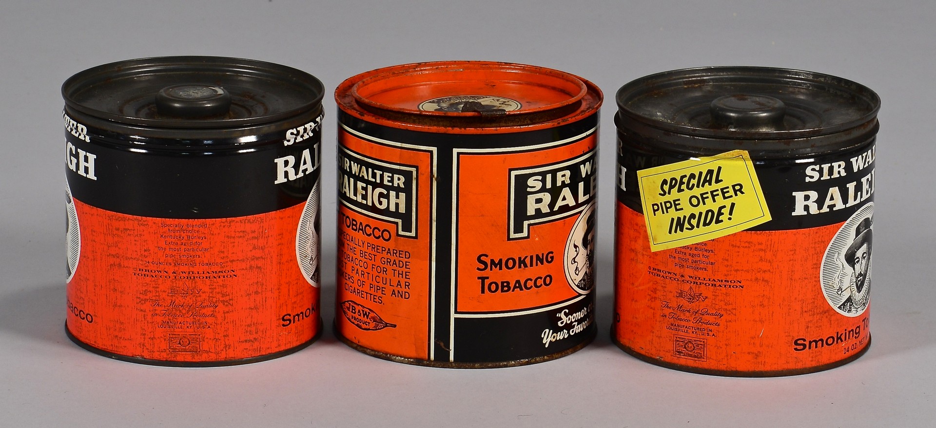 Lot 860: Group of Sir Walter Raleigh Tobacco Tins, 5 pc