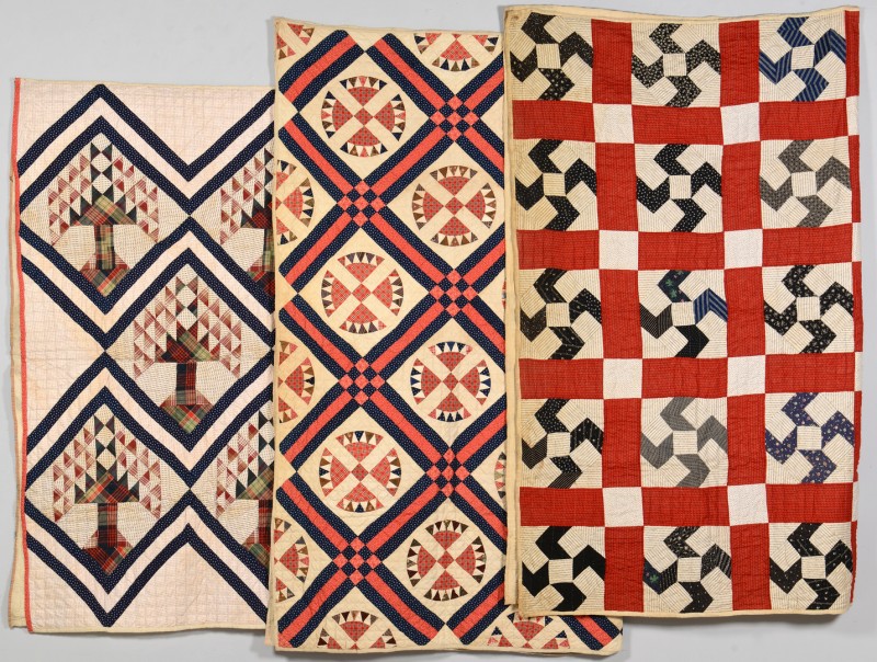 Lot 883: Group of 3 East TN Pieced Cotton Quilts
