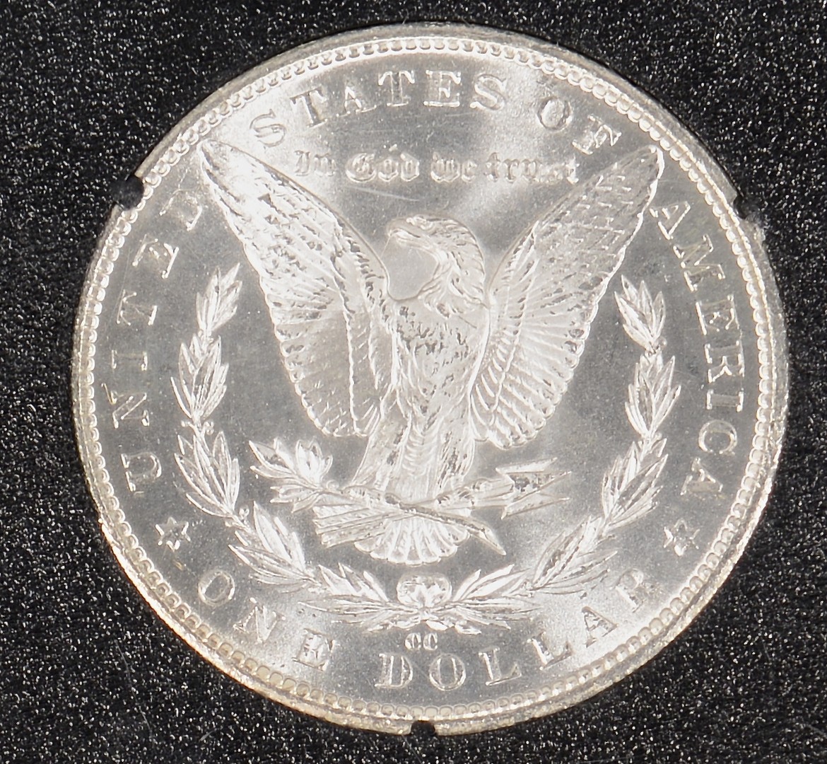 Lot 903: 12 US Morgan Silver Dollars & $5 Gold Coin