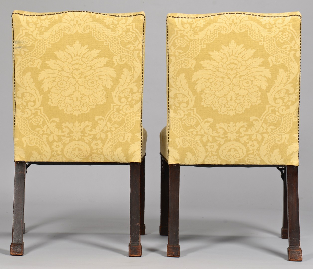 Lot 96: Pair George III Chinese Chippendale Backstools