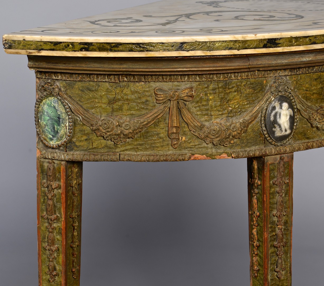Lot 97: Adam Style Marble, Wedgwood Console Tables