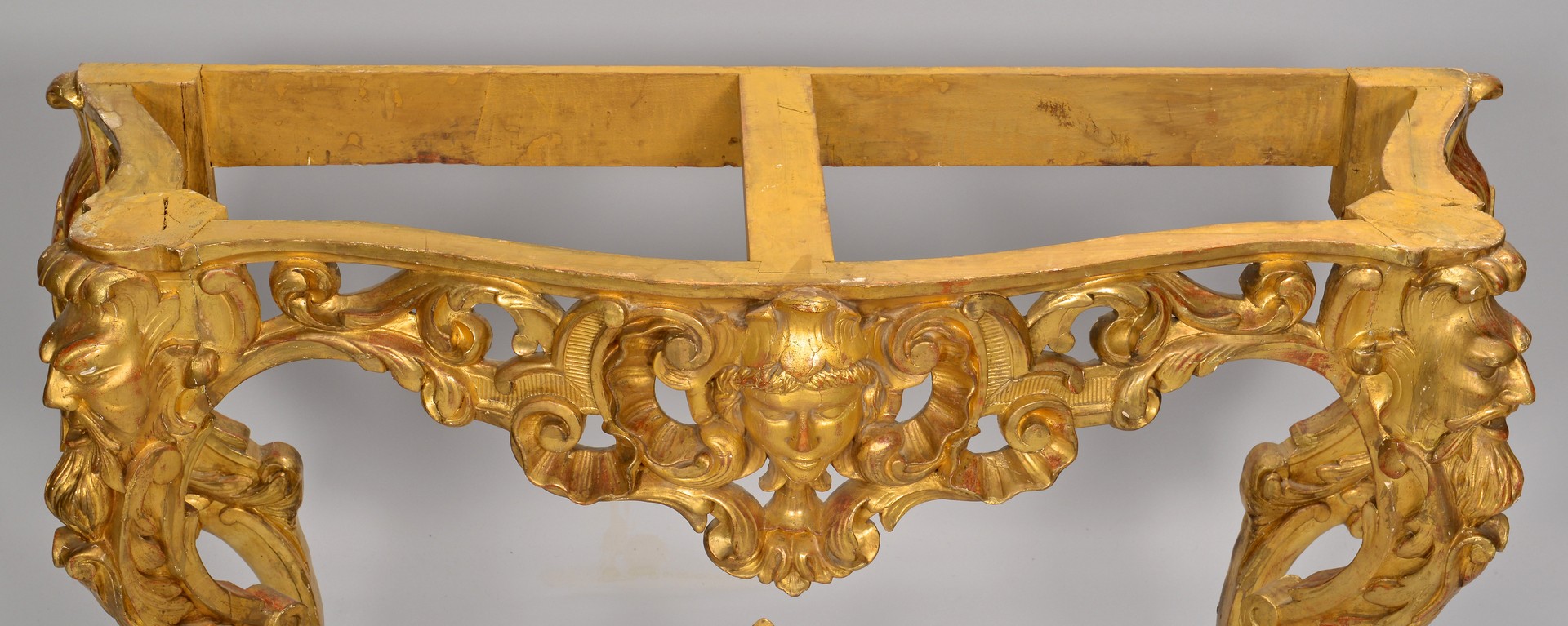 Lot 108: Continental Giltwood Console Table w/ marble top