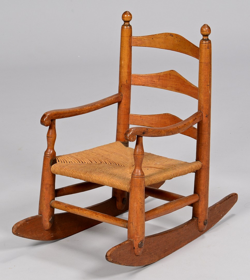 Lot 131: East TN Child Rocking Chair and Side Chair