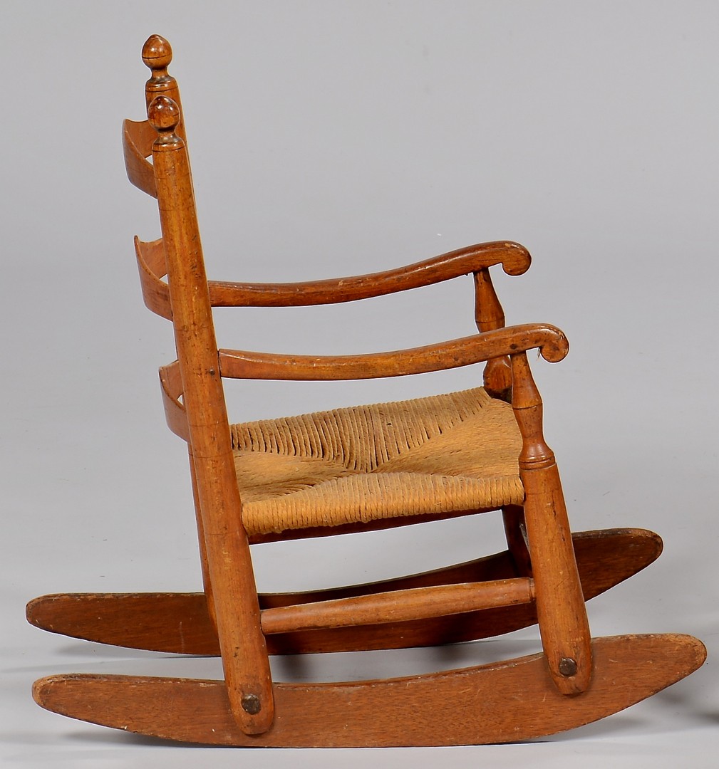 Lot 131: East TN Child Rocking Chair and Side Chair