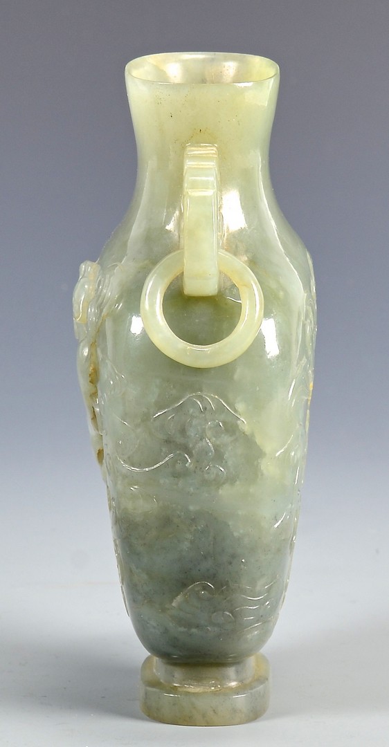 Lot 13: Jade Vase with Chih Lung Dragon and Bats