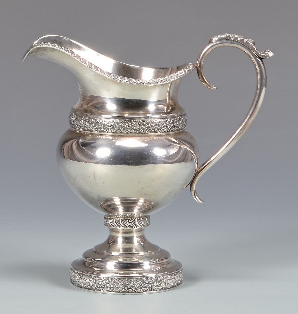 Lot 157: Pair coin silver salts and Kitts KY Cream Jug