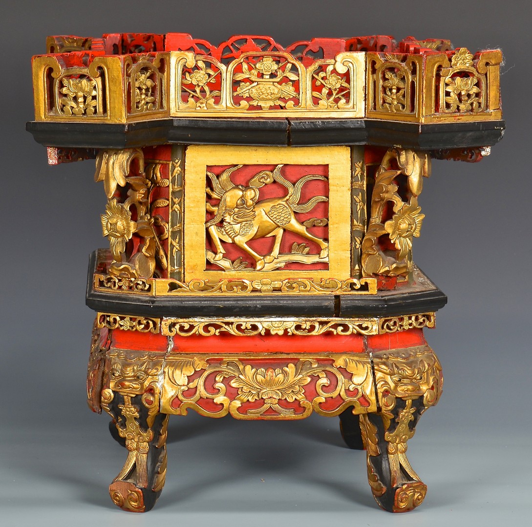 Lot 17: Chinese Gilt Carved Temple Altar or Shrine
