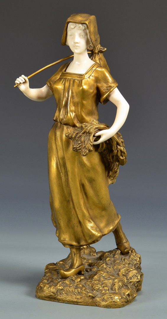 Lot 181: Theophile Somme Bronze and Marble Sculpture