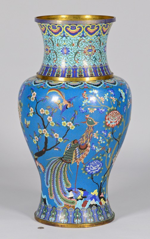 Lot 18: Chinese Palace Size Cloisonne Vase