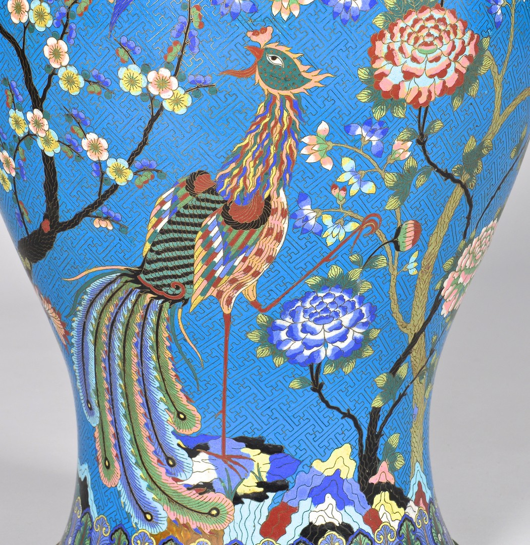 Lot 18: Chinese Palace Size Cloisonne Vase