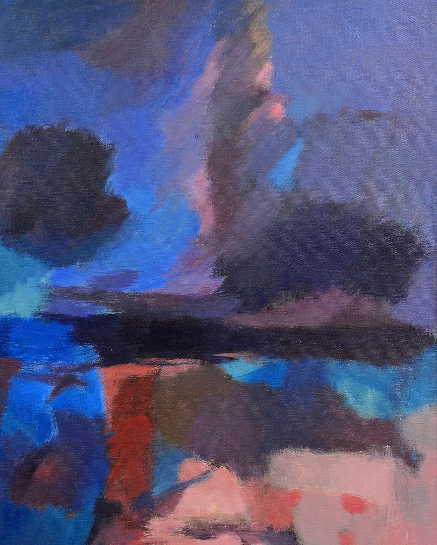 Lot 218: George Cress acrylic on canvas titled Night Sea