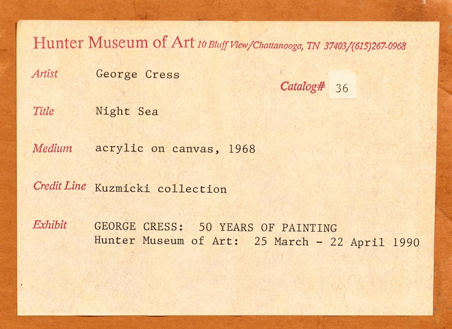 Lot 218: George Cress acrylic on canvas titled Night Sea