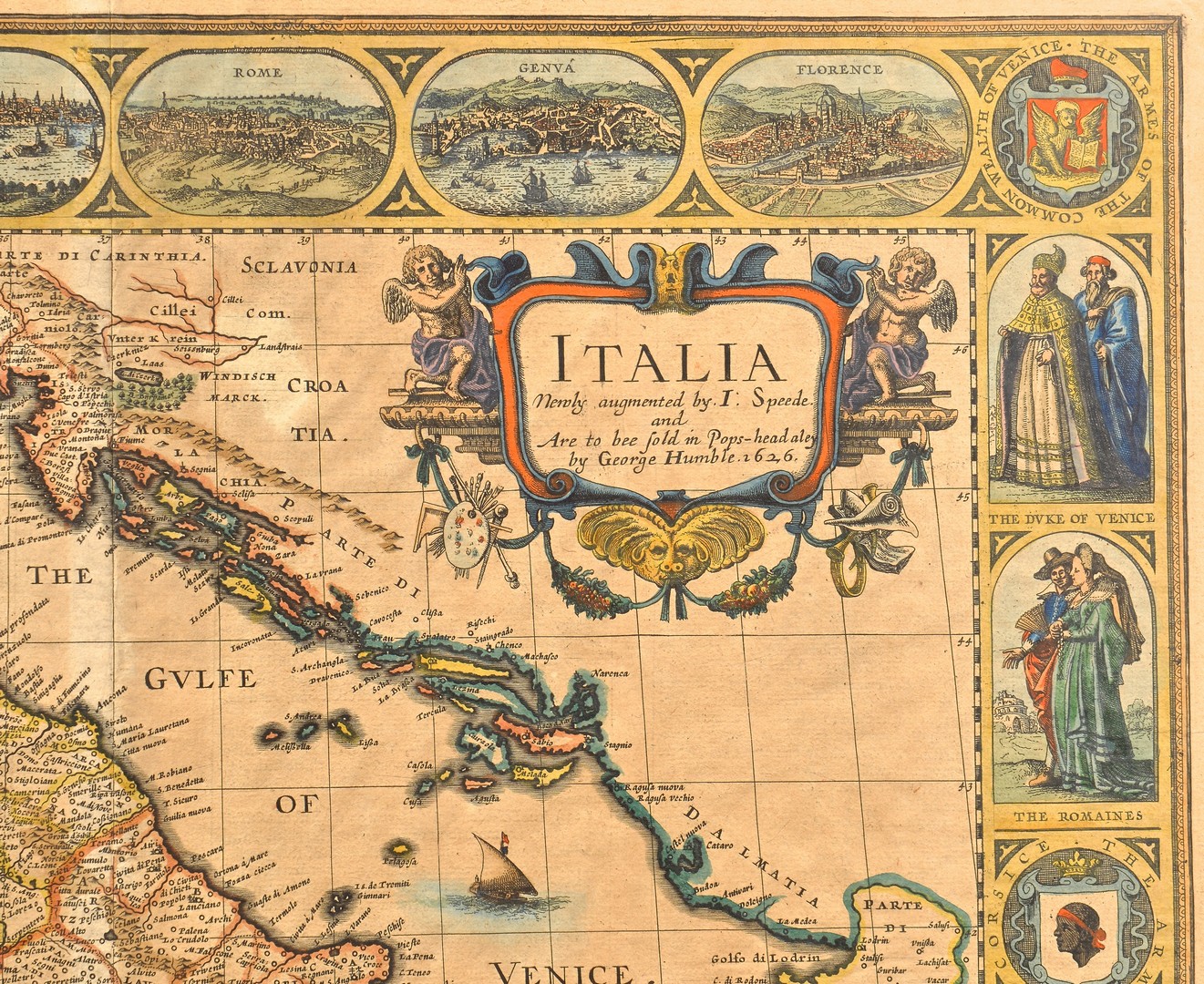 Lot 233: J. Speed 1626 Map of Italy plus Swiss Map
