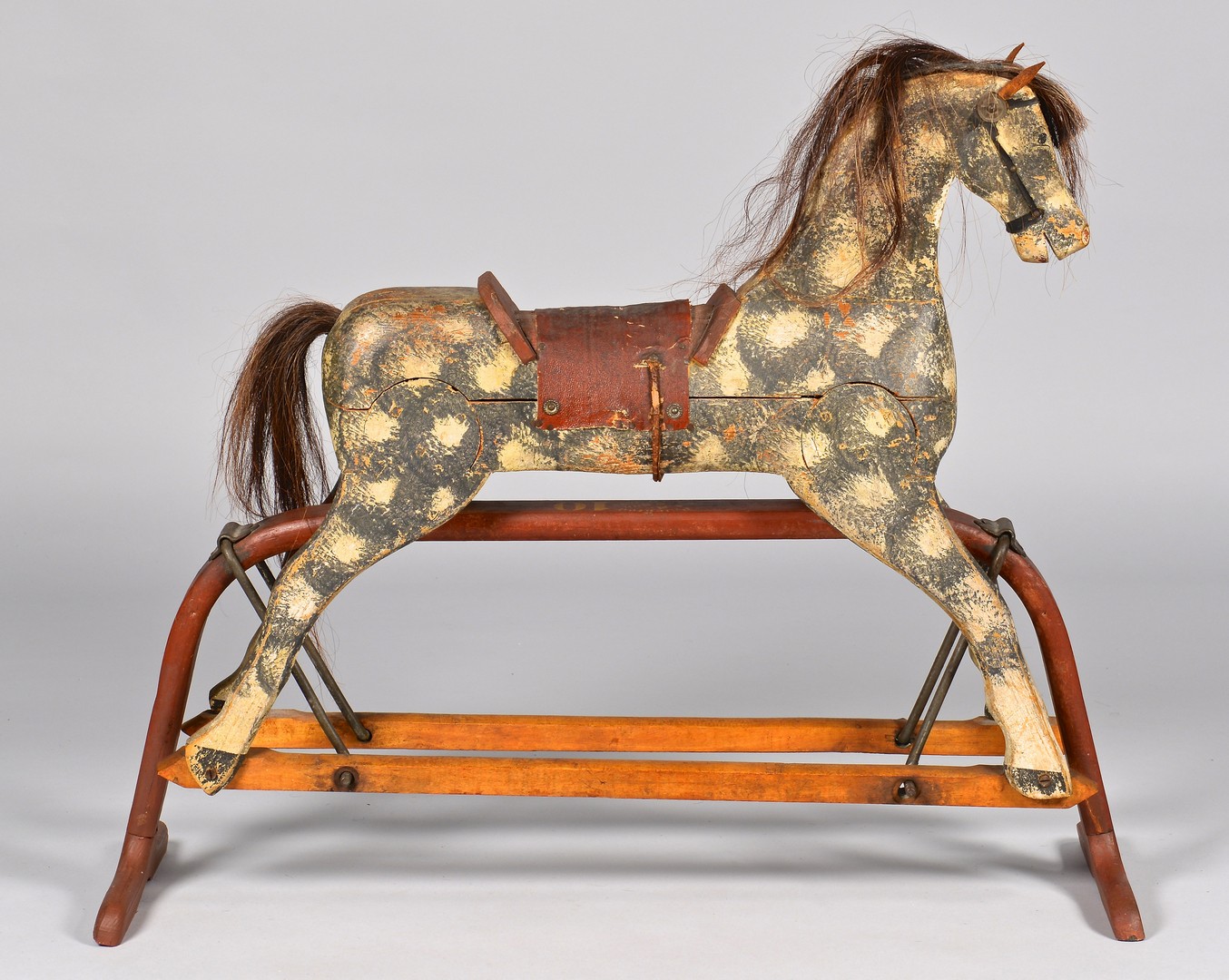 Lot 274: Painted Child's Rocking Horse on Stand, 1878 Paten
