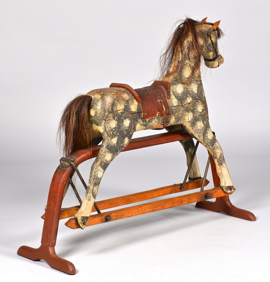 Lot 274: Painted Child's Rocking Horse on Stand, 1878 Paten