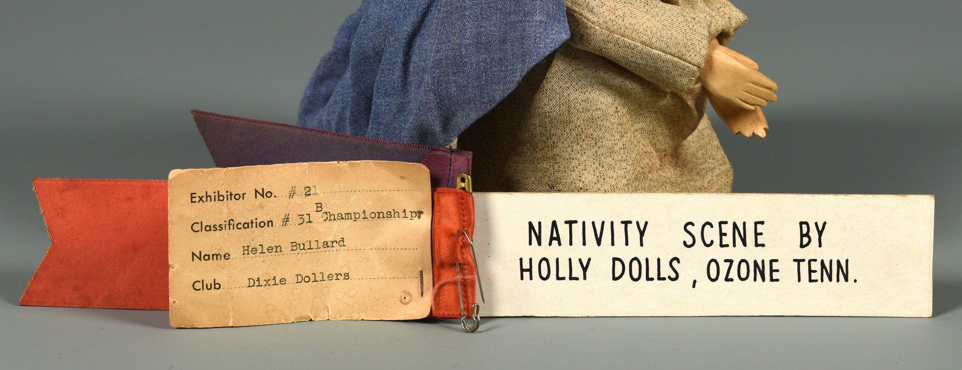 Lot 292: Helen Bullard Folk Art Nativity Set, 11 pcs.