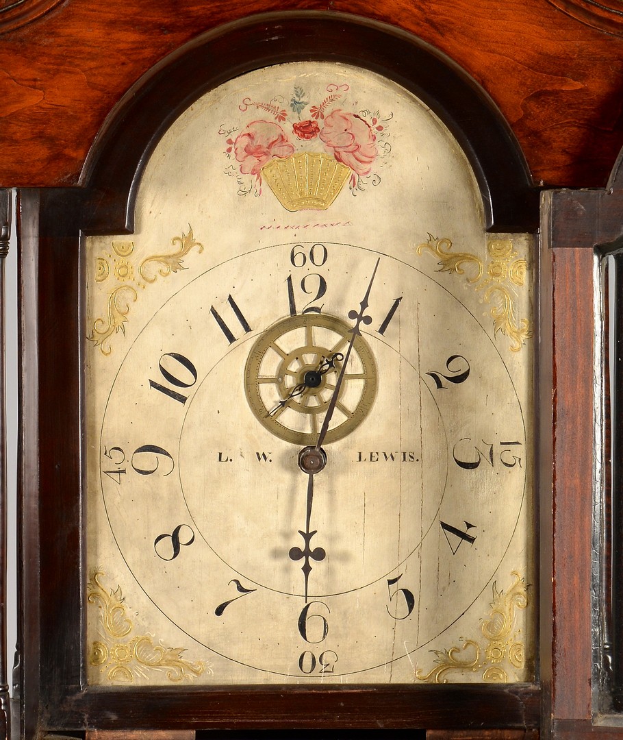 Lot 298: L.W. Lewis Tall Case Clock, Trumbull Co. Ohio