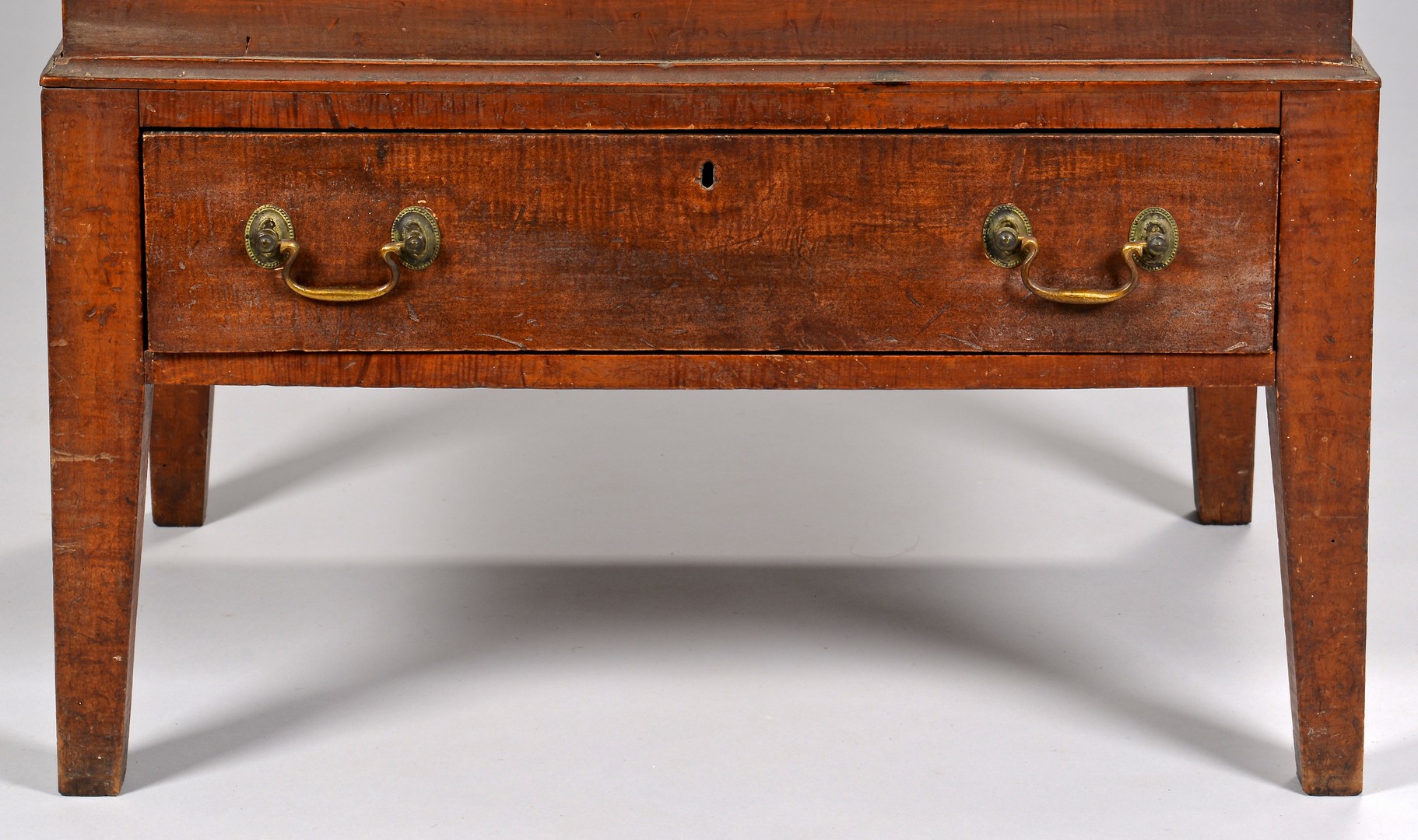 Lot 300: Tiger Maple Sugar Chest, Yellow Pine Secondary