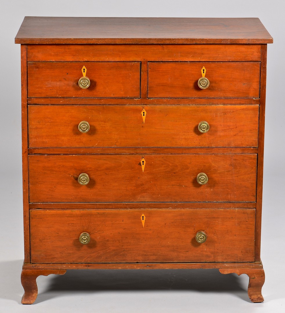 Lot 306: East TN Walnut Chest of Drawers, Ogee Feet