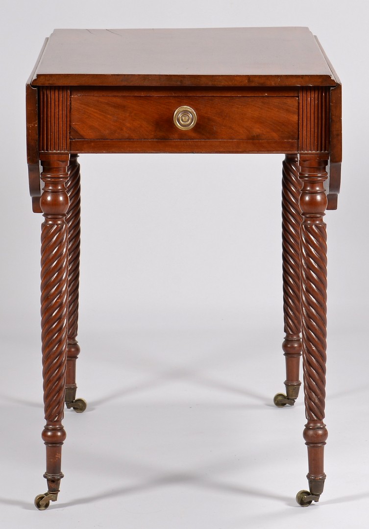 Lot 308: Southern Pembroke Table with Spiral Tapered Legs,