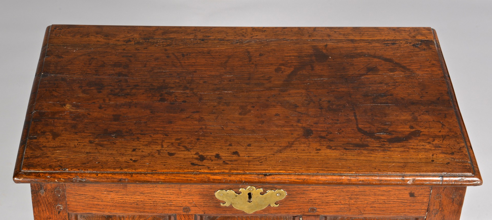 Lot 318: Small William & Mary Style Oak Chest on Stand