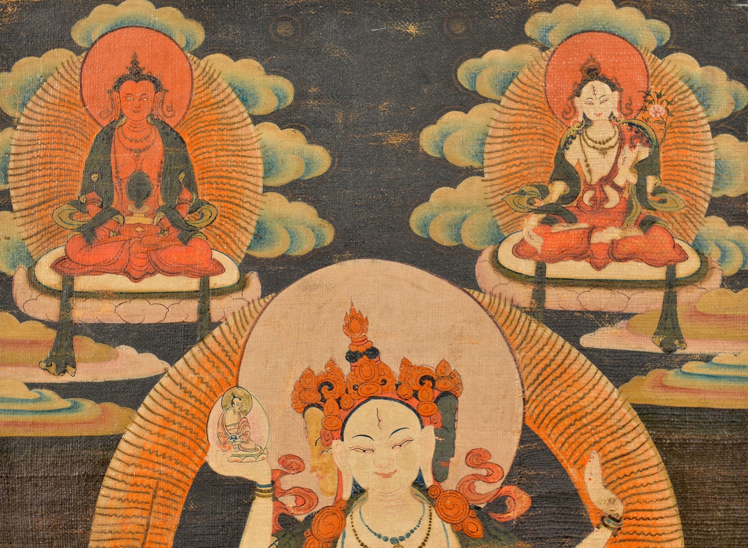 Lot 32: Tibetan Thangka, Ushnishavijaya