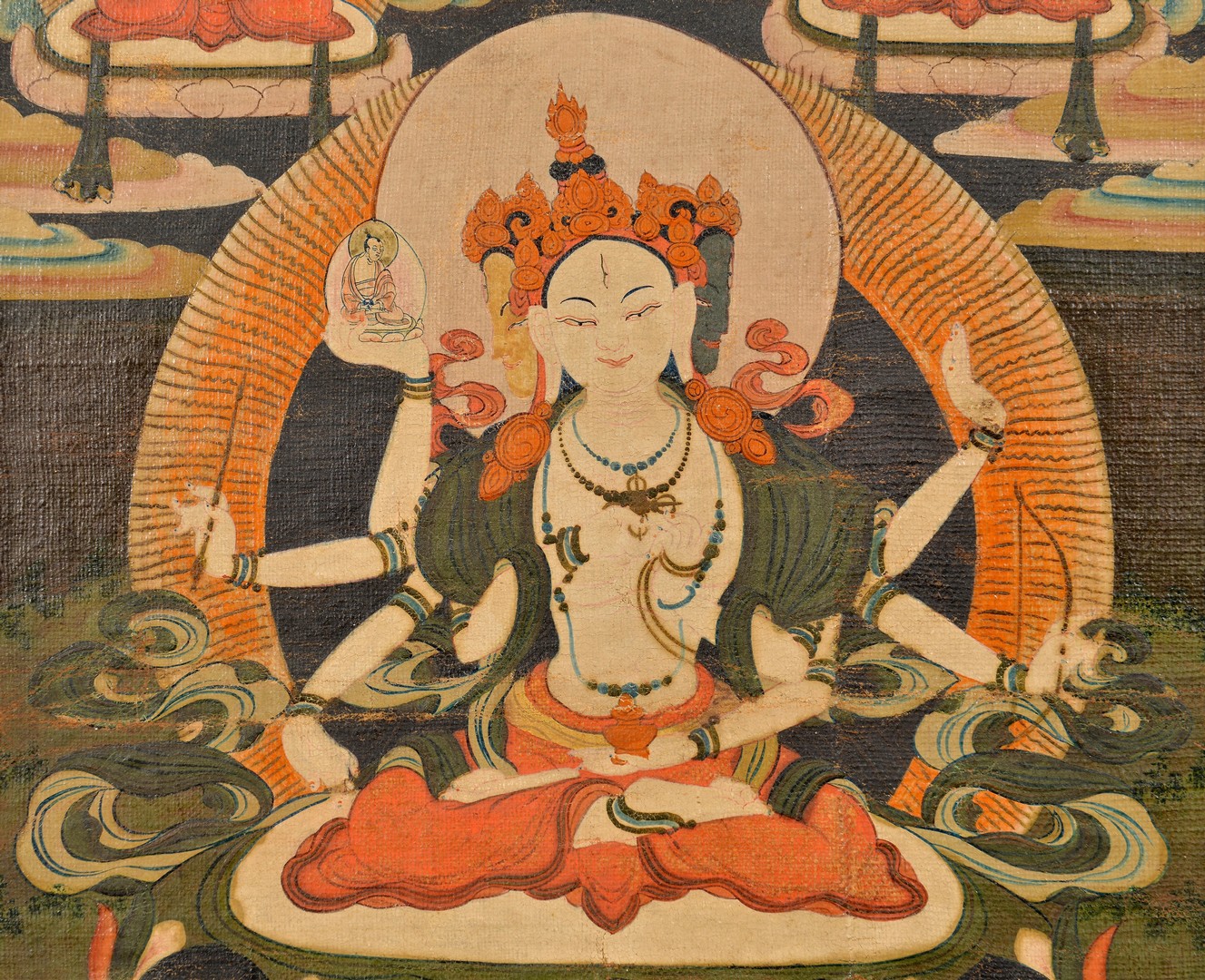 Lot 32: Tibetan Thangka, Ushnishavijaya