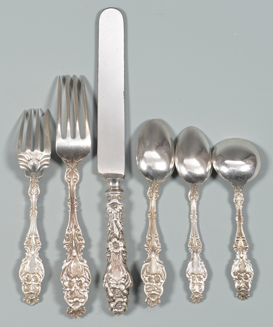 Lot 348: Whiting Sterling Flatware, Lily Pattern