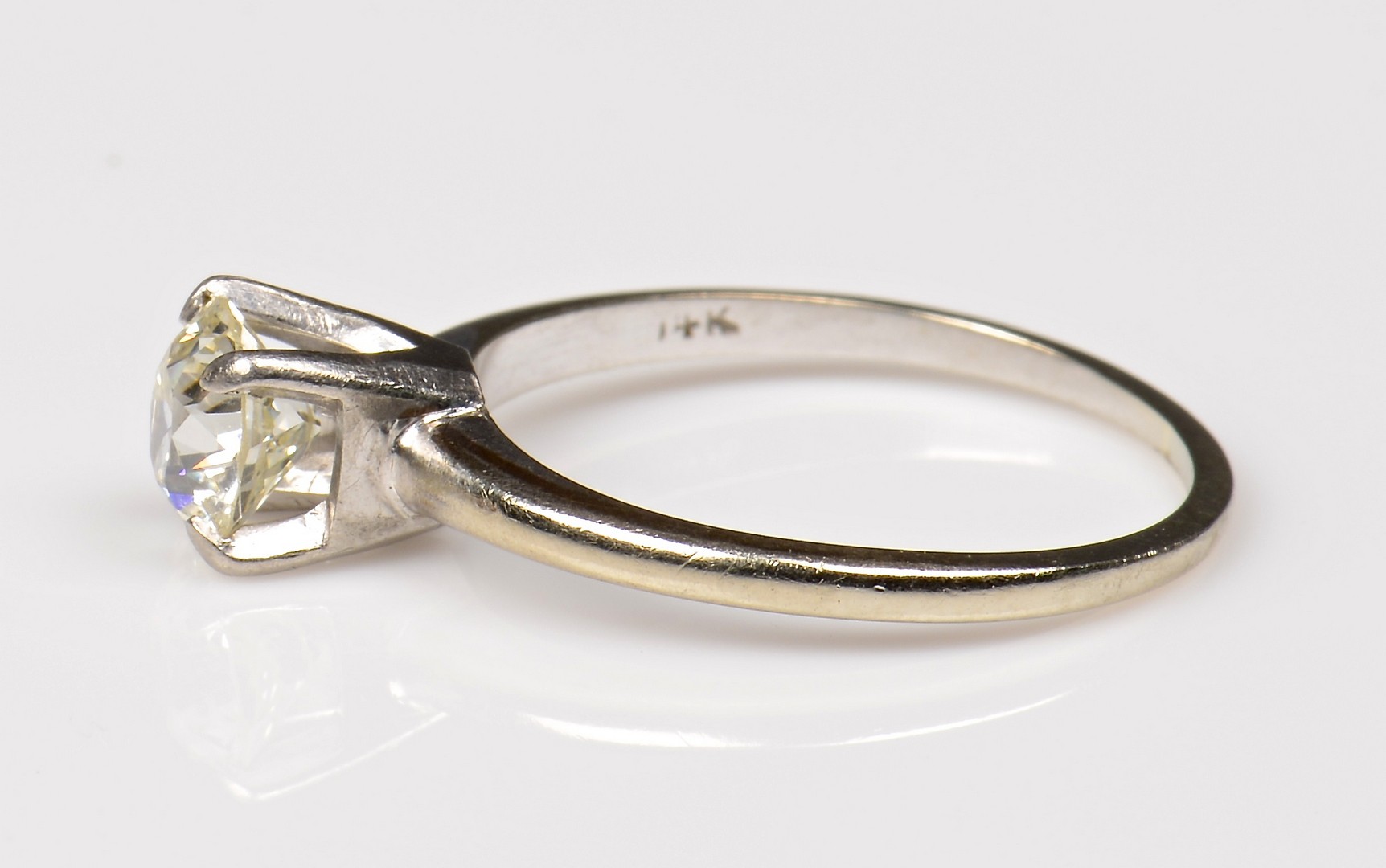 Lot 368: 2 14K OMC Diamond Solitaire Rings
