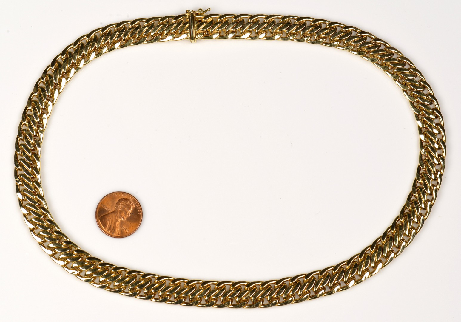 Lot 387: 14K Italian Serpentine Gold Necklace