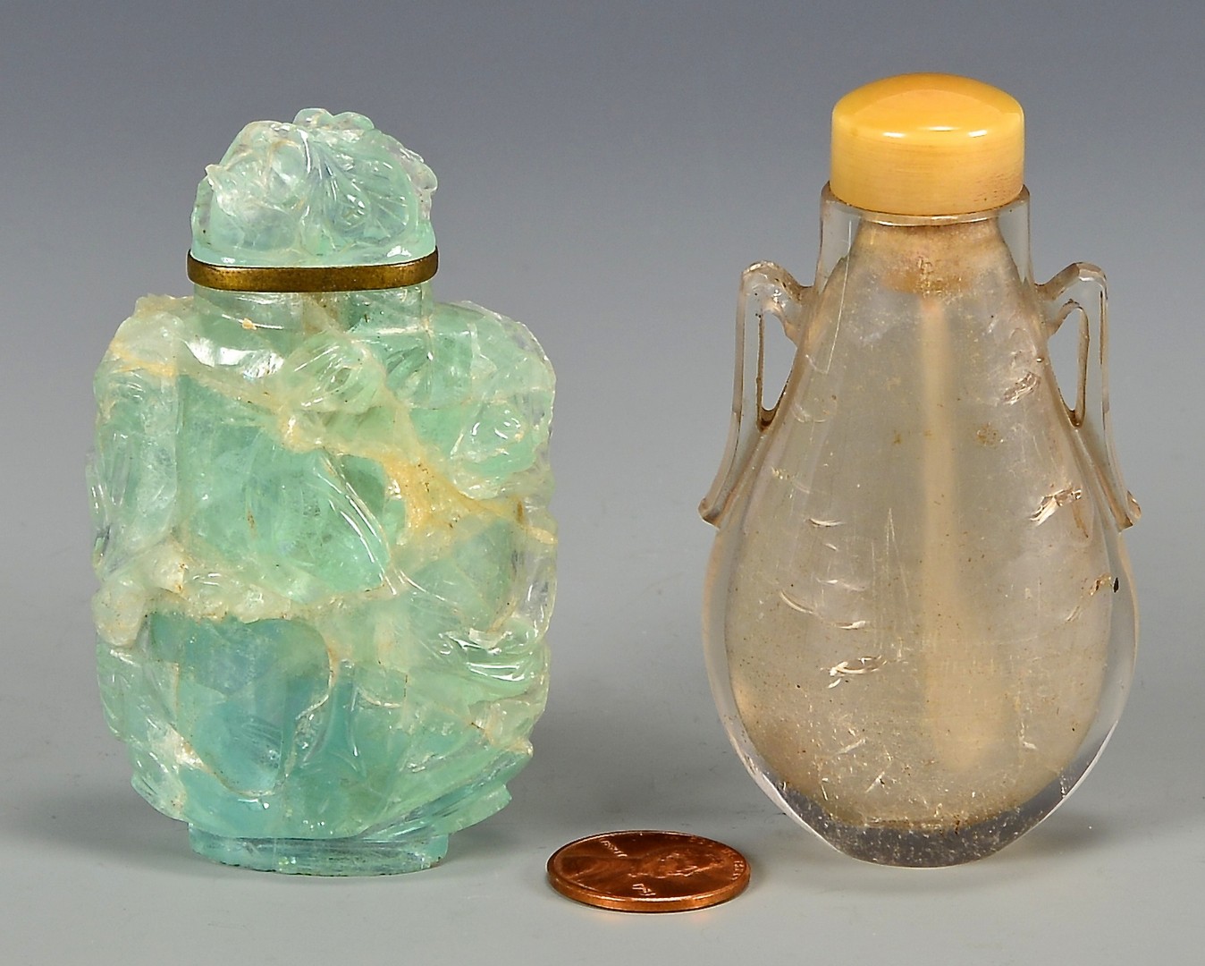 Lot 392: 2 Qing Crystal Snuff Bottles