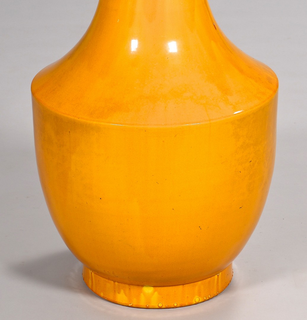 Lot 395: Floor Size Asian Monochrome Yellow Vase | Case Antiques